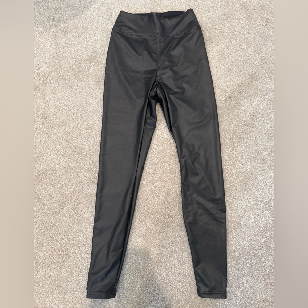 Offline by Aerie Leather leggings 
Black